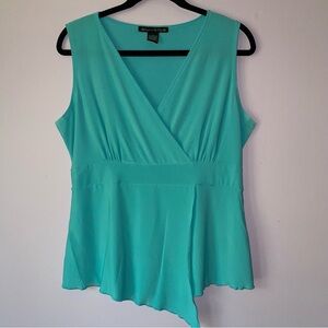 Vintage Suzie in the City Size L Y2K Tank Top Babydoll Asymmetrical Light Blue